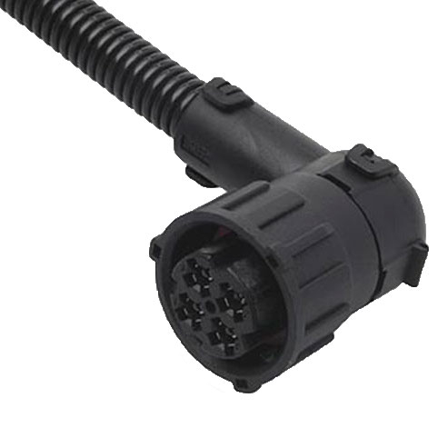 4 Pole DIN 72585 Connector Kit 90 Deg Swivel Fitting (Black) 4 Pole DIN 72585 Connector Kit 90 Deg Swivel Fitting (Black)