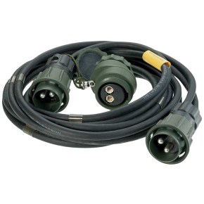 2 Pole Military Conn. Cable 3.5m With 2 Plugs & 1 Coupler