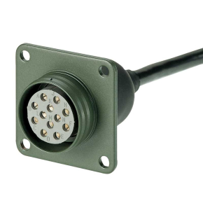12 Pole Military Socket With 0.5m Lead Assembly