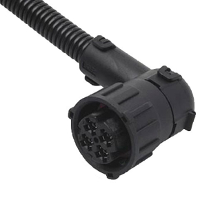 4 Pole DIN 72585 Connector Kit 90 Deg Swivel Fitting (Black)