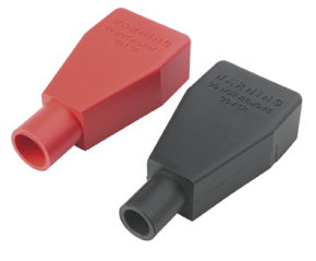 PVC Red Battery Term Cover Straight - Cable Up To 20mm